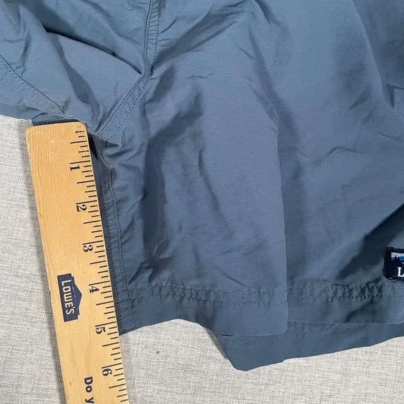 LL Bean Mens Nylon Swim Hiking Shorts Blue Elastic Waist Lightweight Medium - Picture 13 of 14